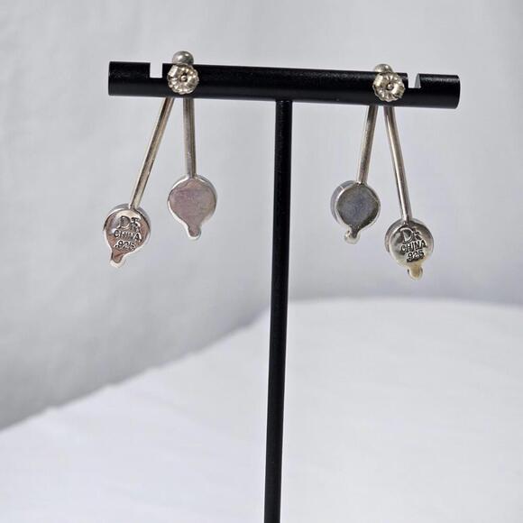 DTR Sterling Silver Turquoise Earrings. 925 Western Boho Cowgirl Minamlist Studs - Picture 4 of 8